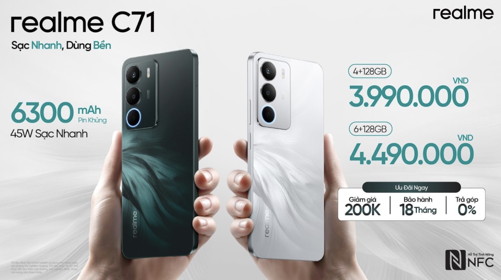 realme C71 ra mắt tại Việt Nam: Smartphone phổ thông pin trâu, sạc nhanh, tích hợp AI