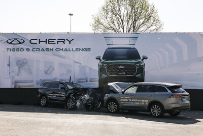 Both TIGGO9 models maintain structural integrity after collision (PRNewsfoto/Chery Automobile Co., Ltd.)