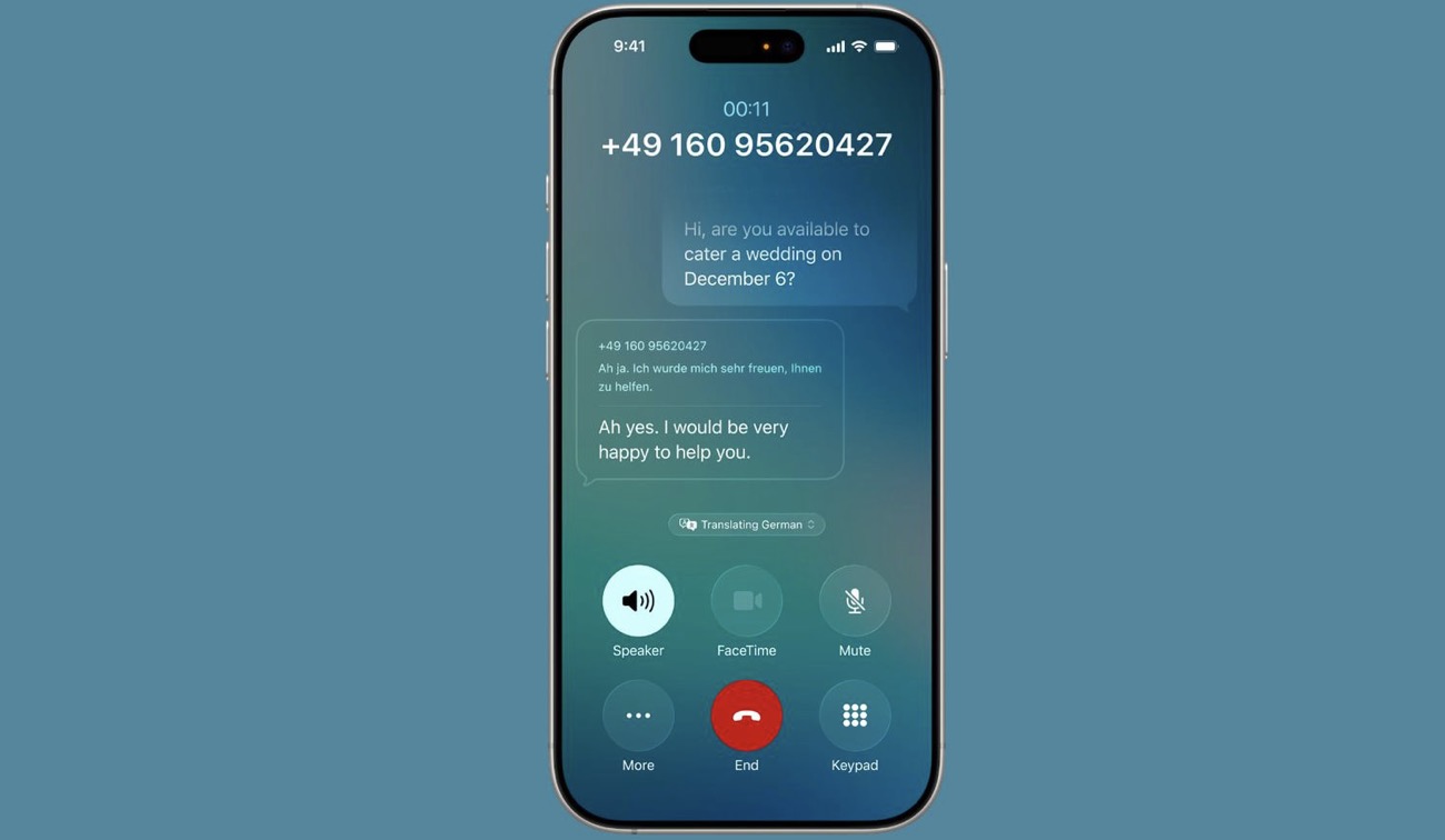 Người ở đầu dây bên kia không cần dùng iPhone – hệ thống dịch hoạt động hoàn toàn từ phía bạn.