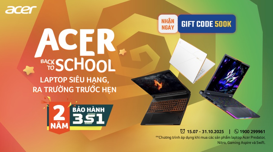 Acer Nitro V 15 ProPanel đại diện cho dòng laptop gaming AI phổ thông TechTimes Vietnam Acer Back To School 2025