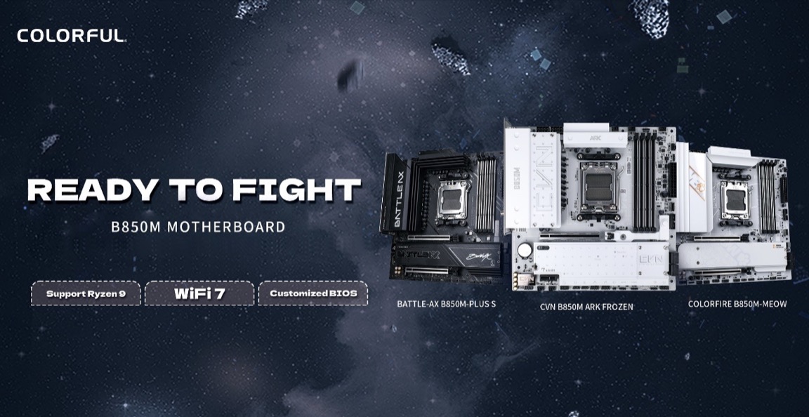 COLORFUL mở rộng dòng bo mạch chủ B850 với ba mẫu CVN, Battle-AX và MEOW thế hệ mới