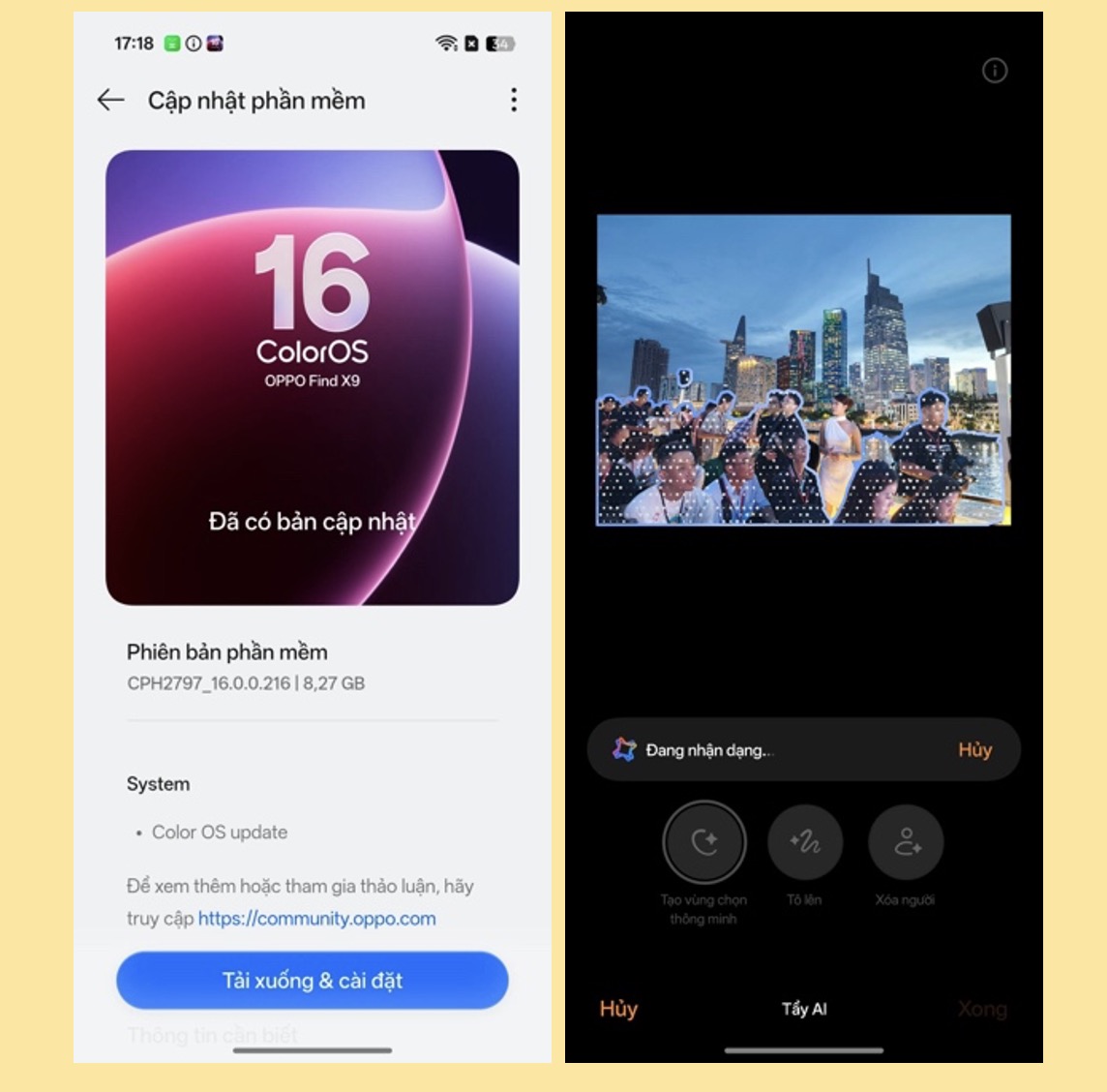 Bản cập nhật mới của ColorOS giúp việc nhận diện và xử lý ảnh AI trở nên nhanh và mượt mà hơn.