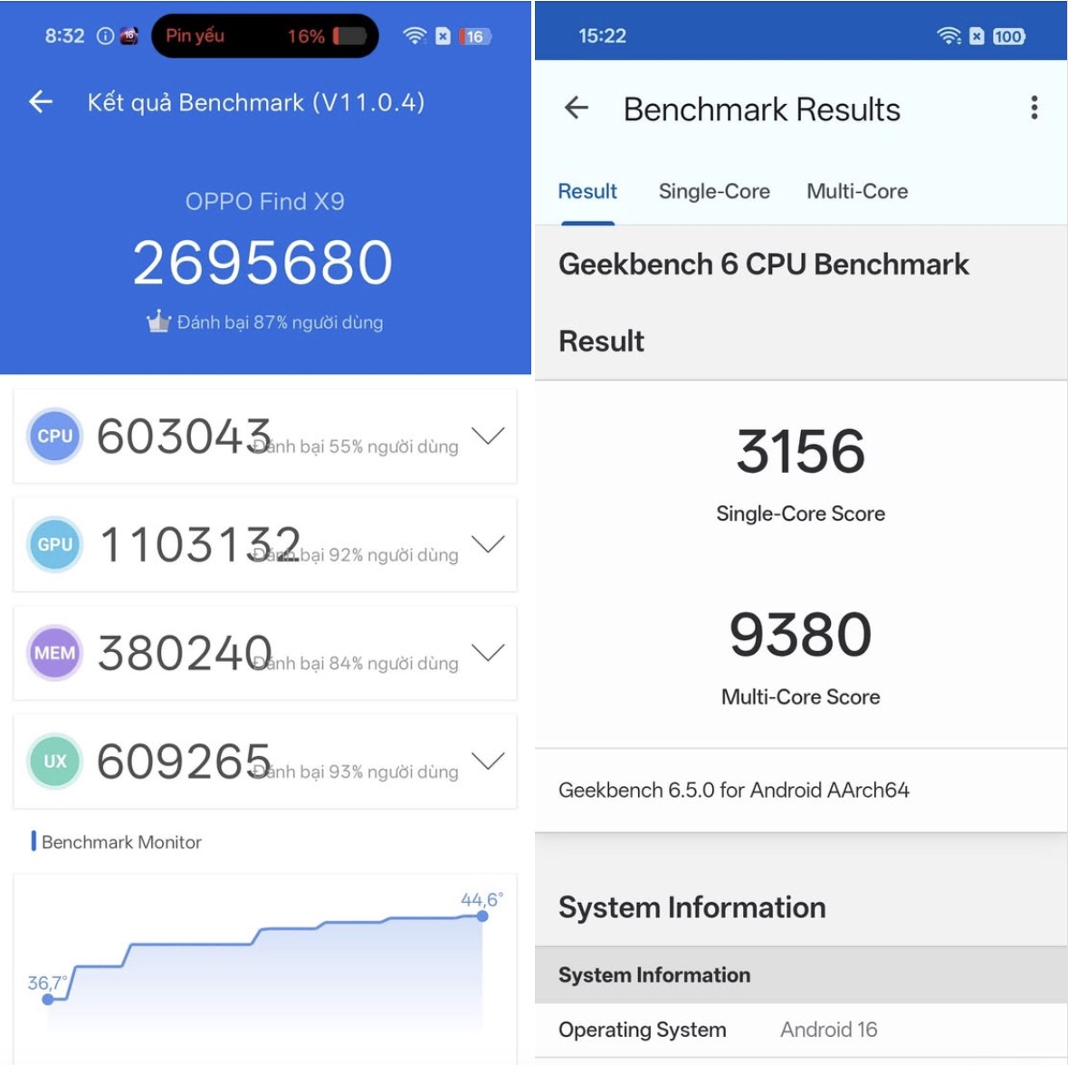 Trong quá trình sử dụng, chúng tôi mở đồng thời hơn 10 ứng dụng nặng bao gồm Genshin Impact, Photoshop Express, các công cụ văn phòng và ứng dụng giao tiếp video trên Find X9 với RAM 16GB LPDDR5X. Không xảy ra hiện tượng reload ứng dụng khi chuyển qua lại, cho thấy hệ điều hành biết cách giữ trạng thái ứng dụng quan trọng trong bộ nhớ. Công nghệ Superframe đóng vai trò lớn trong việc duy trì độ mượt khi các chuyển động đồ họa hoạt động song song. Việc xử lý hoạt họa trên nhiều lớp cùng lúc giúp các tác vụ chuyển cảnh, mở ứng dụng hay thu nhỏ cửa sổ trở nên liền mạch.