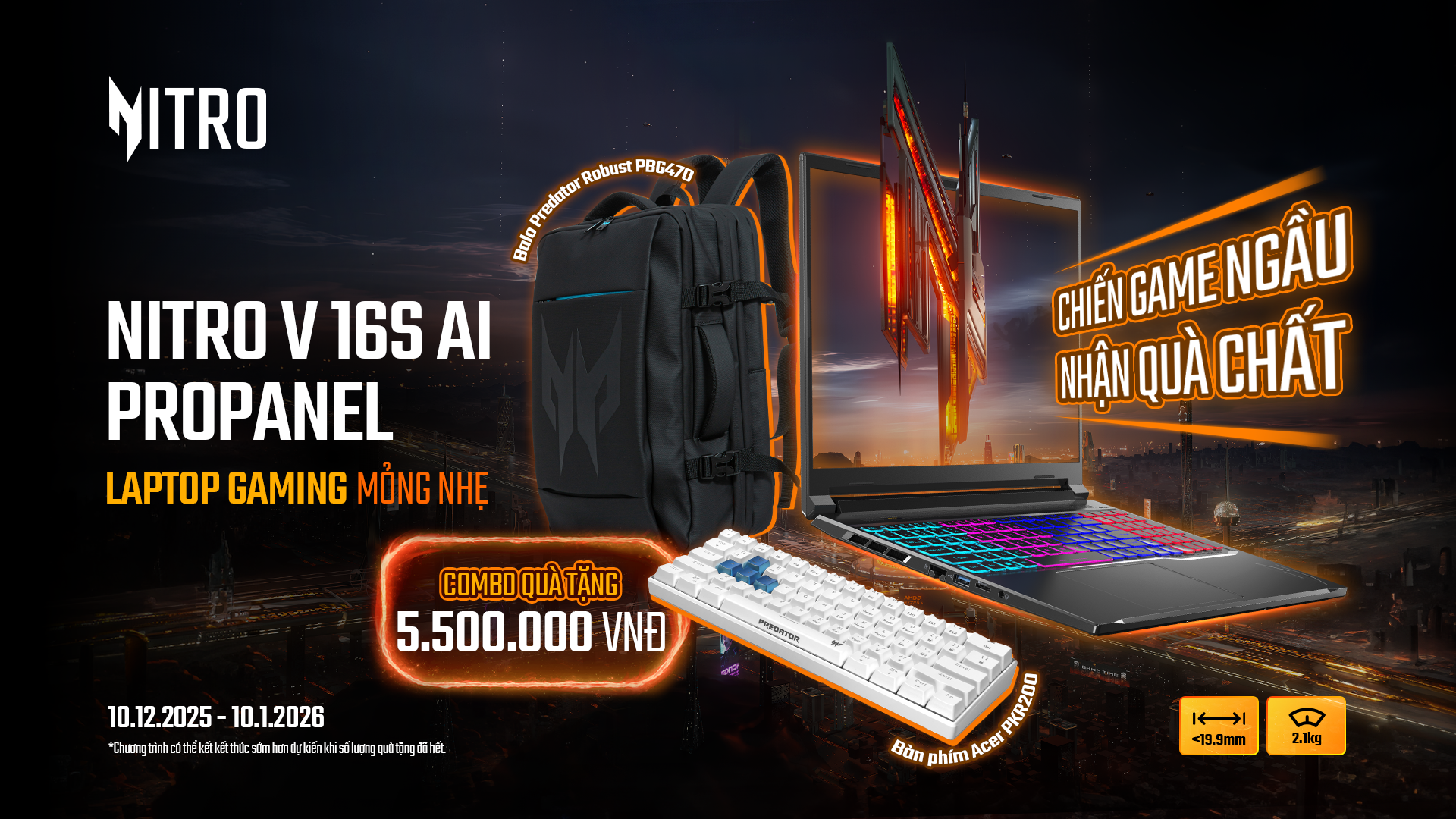 Anh cuoi TechTimes Vietnam Acer Nitro ProPanel: Laptop gaming mỏng nhẹ, mạnh mẽ với Ryzen AI và RTX 50 Series