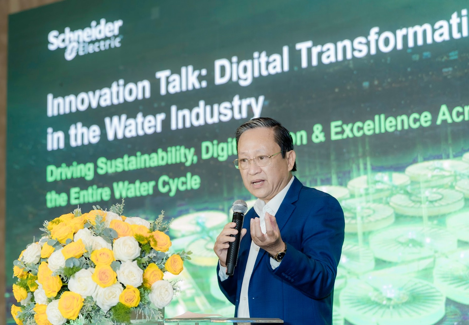 Ông Nguyễn Thanh Sử, Chủ tịch Chi hội Cấp Thoát Nước Miền Nam, đồng thời là Phó Tổng Giám đốc Tổng Công ty Cấp nước Sài Gòn (SAWACO)