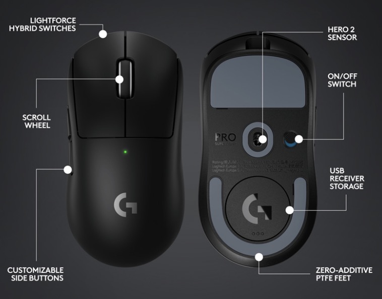 Không chỉ nhẹ, Logitech G Pro X Superlight 2C còn chinh phục nhờ cảm biến HERO 2 tiên tiến, hỗ trợ DPI lên đến 44.000, tốc độ theo dõi 888 IPS và gia tốc 88G – không giật lag ngay cả khi flick 180° trong FPS. Công nghệ "Power of 8" với polling rate lên đến 8kHz (qua receiver Logi+ tùy chọn) mang đến độ trễ input gần như zero, lý tưởng cho competitive gaming nơi phản xạ quyết định tất cả. Ban biên tập TechTimes nhấn mạnh công tắc LIGHTFORCE hybrid (optical-mechanical) trên 5 nút lập trình, kết hợp cảm giác click cơ học giòn tan với độ bền quang học lên đến 100 triệu lần nhấn – vượt trội hơn Omron cũ, giảm double-click và mang đến phản hồi "crisp" cho những pha headshot chính xác.