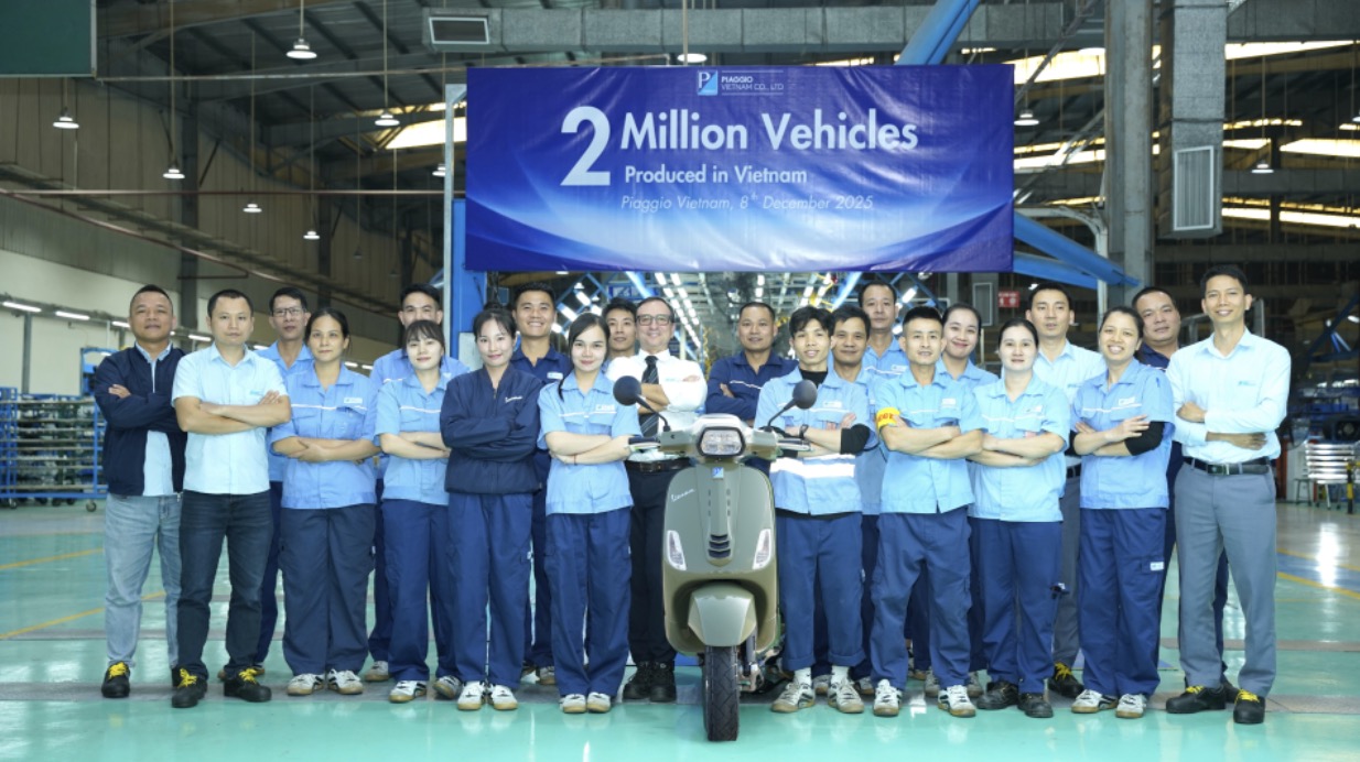 Piaggio Việt Nam đạt 2 triệu xe xuất xưởng, khẳng định vị thế trung tâm sản xuất của Piaggio tại APAC