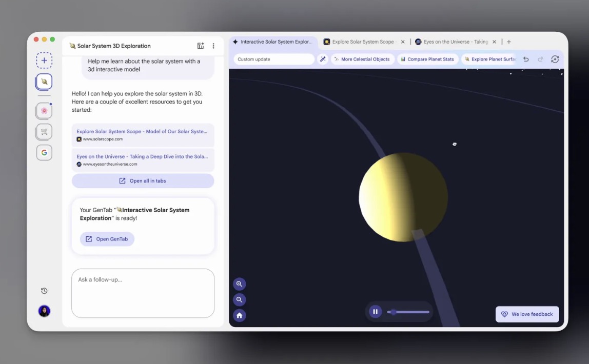 Google thử nghiệm trình duyệt Disco và GenTabs: tạo ứng dụng web tức thì từ một câu hỏi