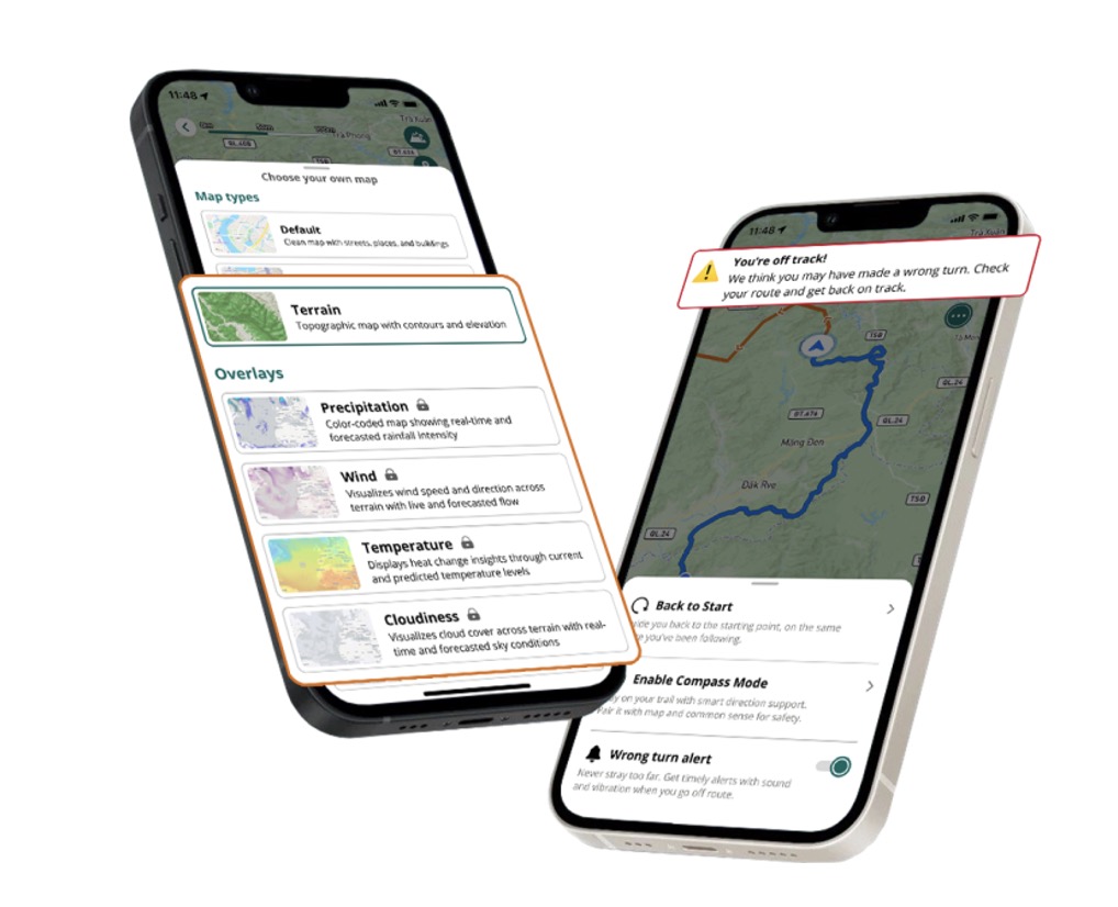 Một điểm quan trọng khác của ExoTrails là khả năng dự báo thời tiết tại điểm cụ thể. Thay vì chỉ cung cấp thông tin thời tiết mang tính tổng quát, ExoTrails tập trung hiển thị dữ liệu thời tiết tại từng vị trí cụ thể trên cung đường.