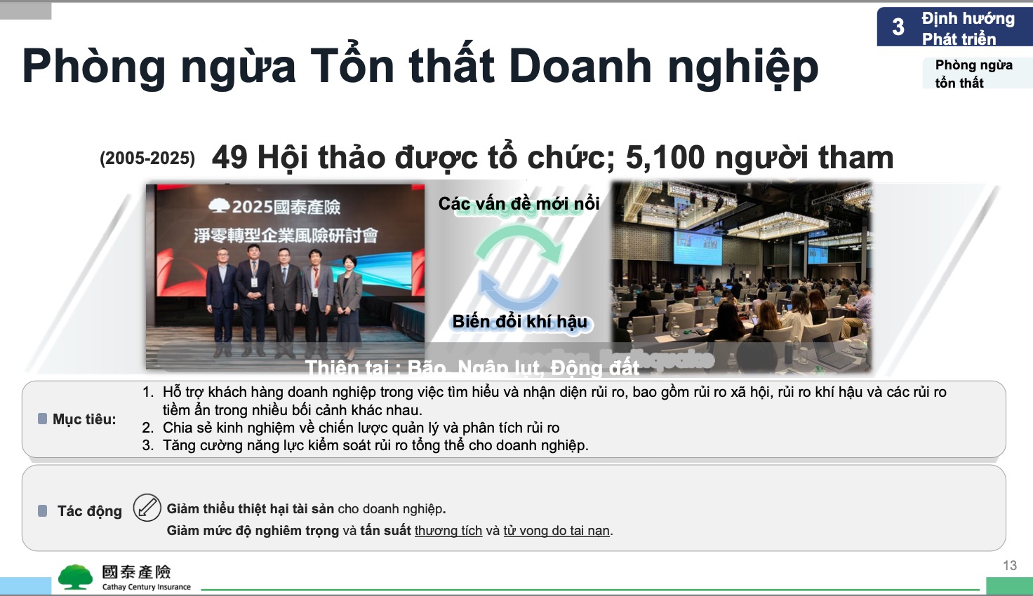Cathay Century: Công nghệ đang tái định hình bảo hiểm phi nhân thọ từ bồi thường sang quản trị rủi ro TechTimes Vietnam Biến đổi khí hậu là một chủ đề được nhắc đến nhiều trong các trao đổi giữa lãnh đạo Cathay Century và đoàn báo chí Việt Nam. Theo chia sẻ từ phía doanh nghiệp, rủi ro khí hậu không còn là câu chuyện của tương lai, mà đã hiện hữu trong hoạt động sản xuất – kinh doanh hàng ngày.