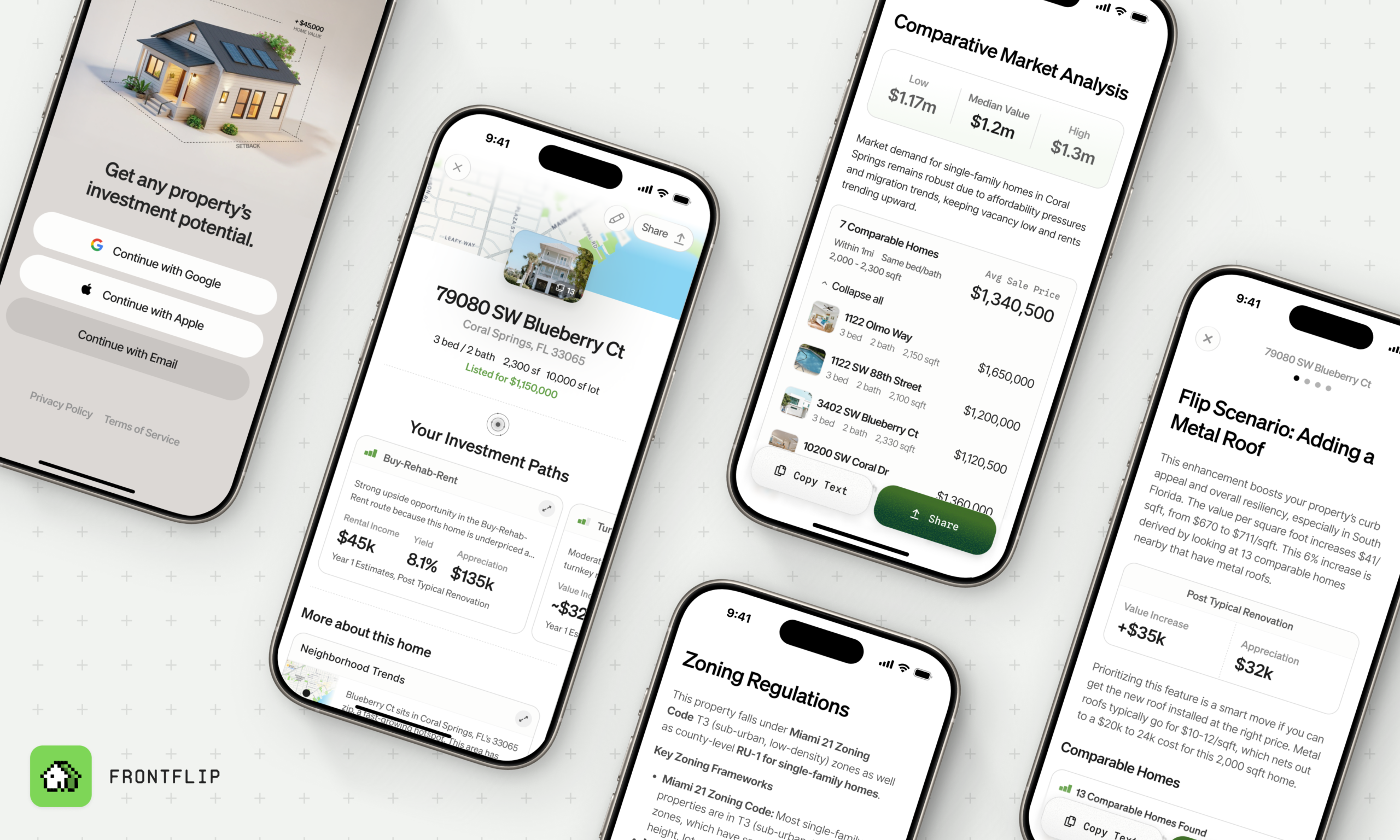 Frontflip iOS Mobile App Screens