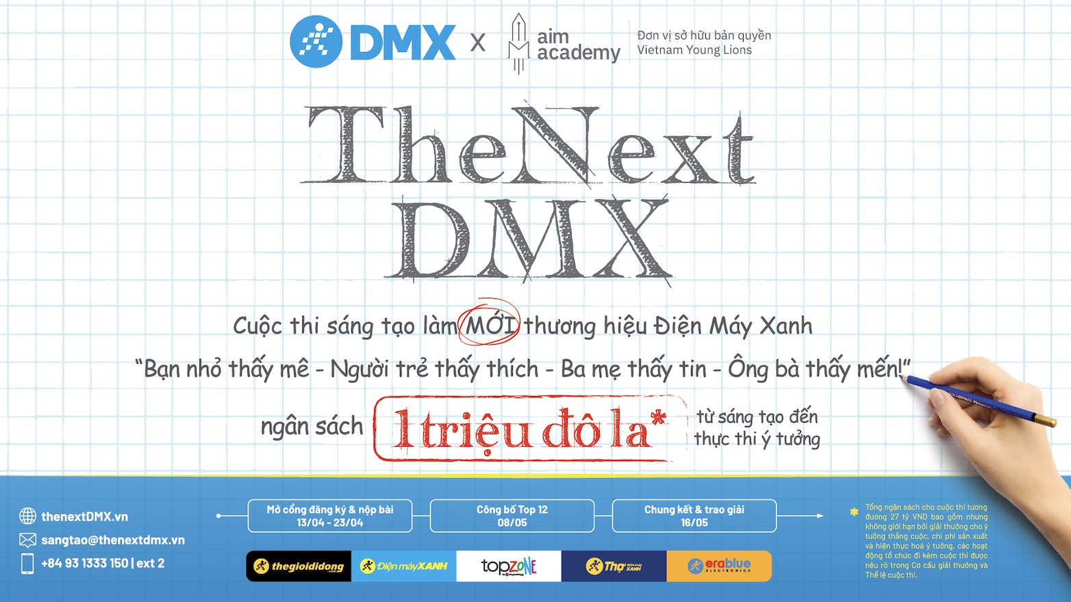 Điện máy Xanh công bố cuộc thi “The Next DMX”, mời cộng đồng tham gia làm mới thương hiệu TechTimes Vietnam Điện máy Xanh công bố cuộc thi “The Next DMX”, mời cộng đồng tham gia làm mới thương hiệu
