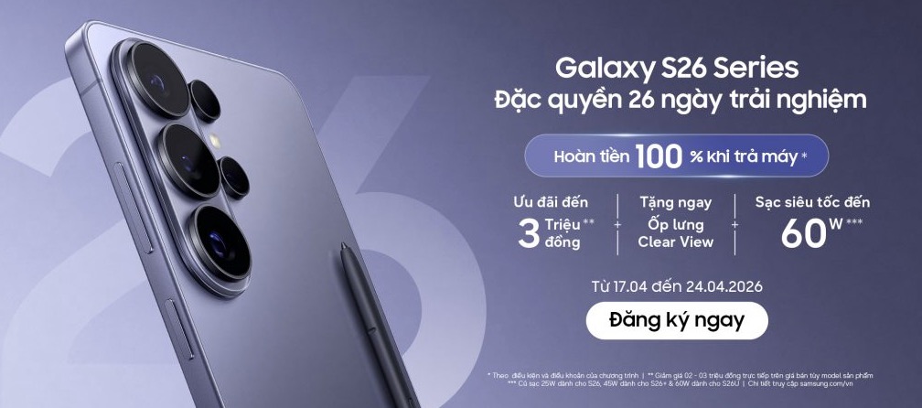 Samsung triển khai chương trình trải nghiệm Galaxy S26 trong 26 ngày, dùng thử trước khi mua TechTimes Vietnam Samsung triển khai chương trình trải nghiệm Galaxy S26 trong 26 ngày, dùng thử trước khi mua
