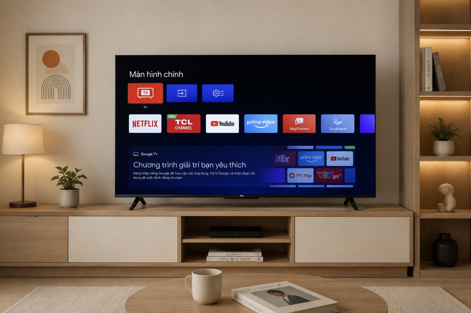 Những lưu ý khi mua TV xem World Cup 2026: Đừng để những cái tên công nghệ làm bạn 'việt vị' TechTimes Vietnam Google TV hiện là một trong những nền tảng phổ biến nhất trên thị trường. Các dòng TCL 2026 sử dụng Google TV mang lại lợi thế về kho ứng dụng phong phú, khả năng điều khiển bằng giọng nói tiếng Việt và khả năng kết nối với hệ sinh thái nhà thông minh.