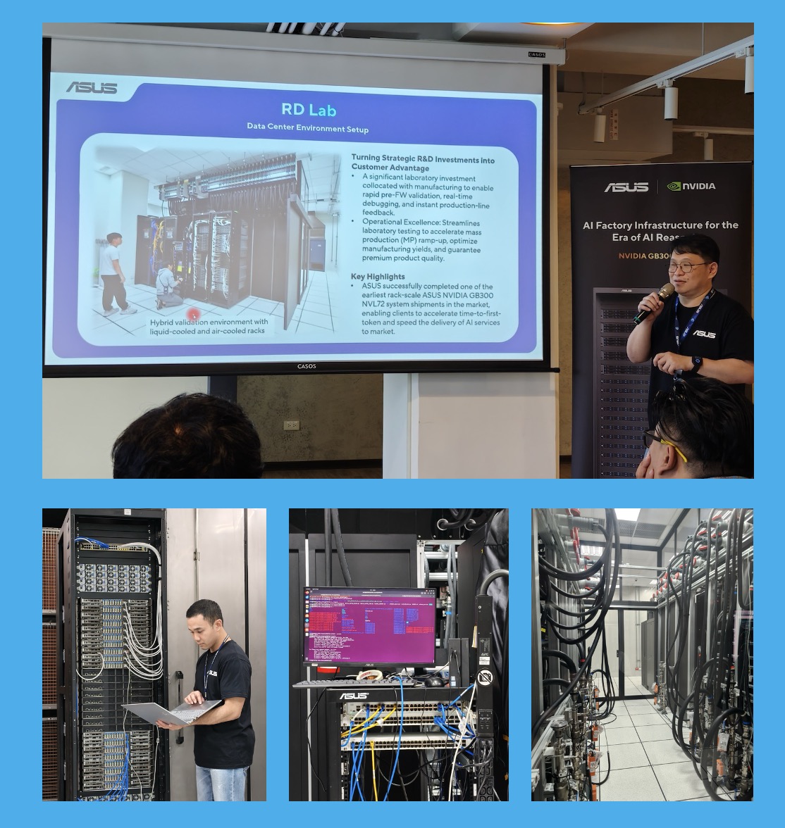 Bên trong ASUS AI Lab tại Đài Loan: Hậu trường của những hệ thống AI quy mô hàng đầu thế giới TechTimes Vietnam Chuyến tham quan ASUS AI Lab cho thấy AI ngày nay không còn đơn thuần là cuộc đua về GPU hay số lượng tham số của mô hình. Đằng sau những hệ thống AI quy mô lớn là một chuỗi các công đoạn kiểm thử, xác thực và tối ưu cực kỳ phức tạp nhằm đảm bảo mọi thành phần hoạt động ổn định khi đưa vào thực tế.