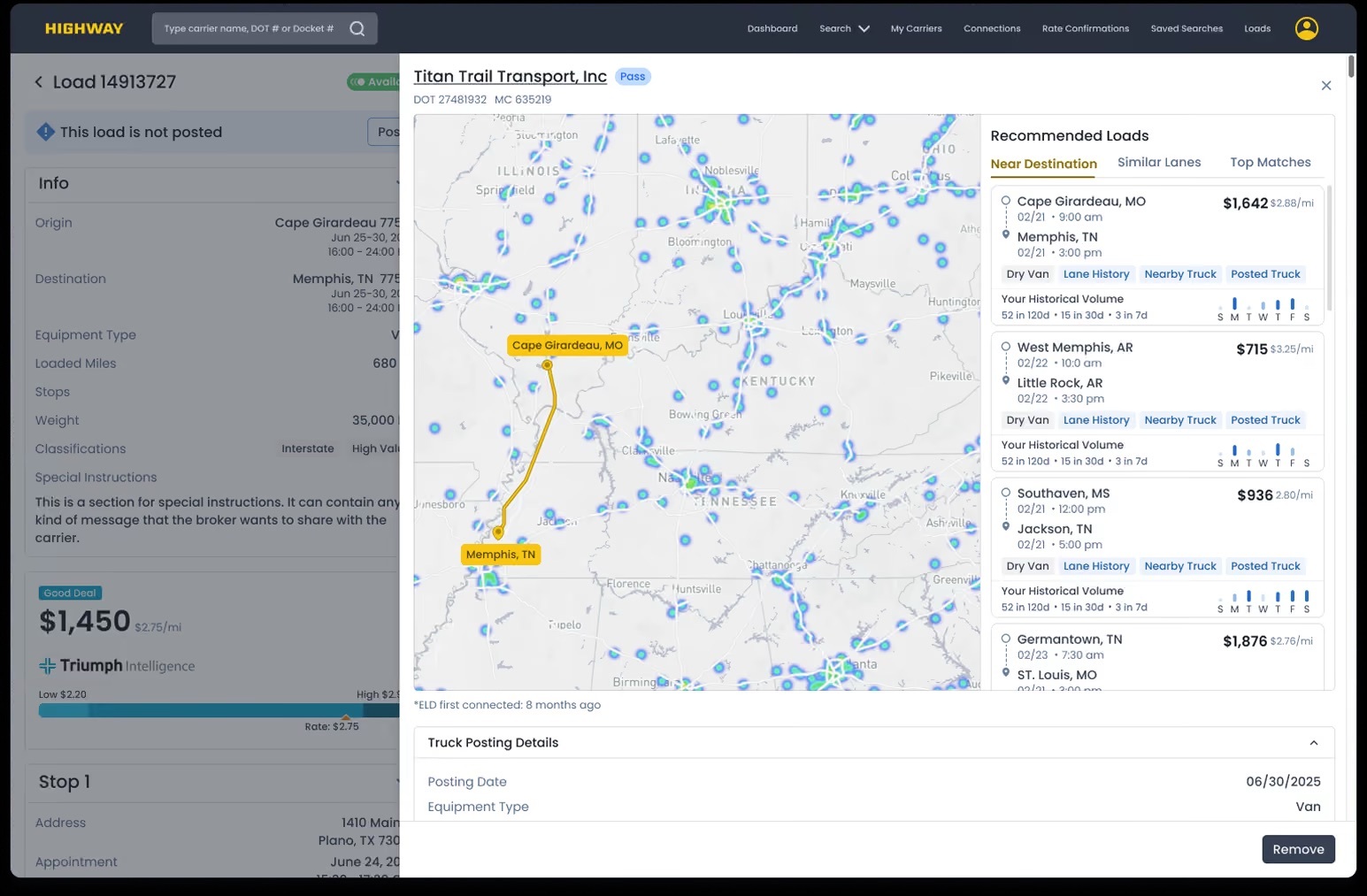 Highway brings TFX and Lane Intelligence directly into the broker workflow with Network Intelligence Highway brings TFX and Lane Intelligence directly into the broker workflow with Network Intelligence