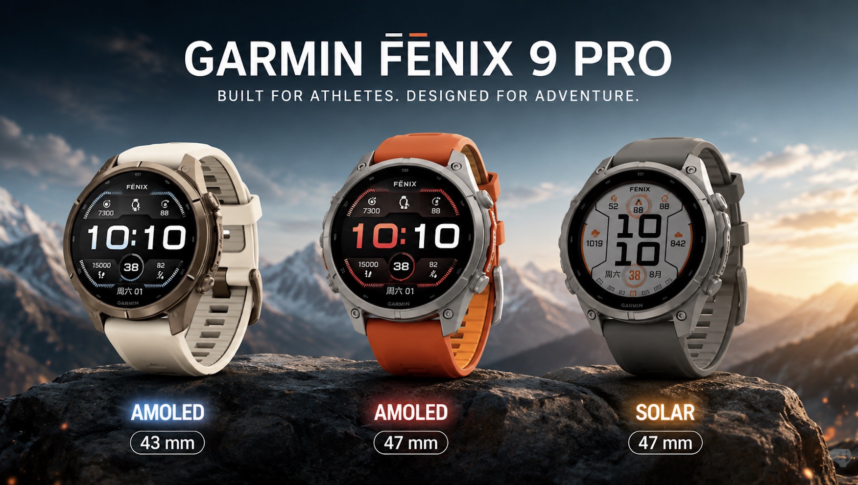 Lộ diện Garmin Fenix 9 và Fenix 9 Pro với tùy chọn màn hình AMOLED và năng lượng mặt trời