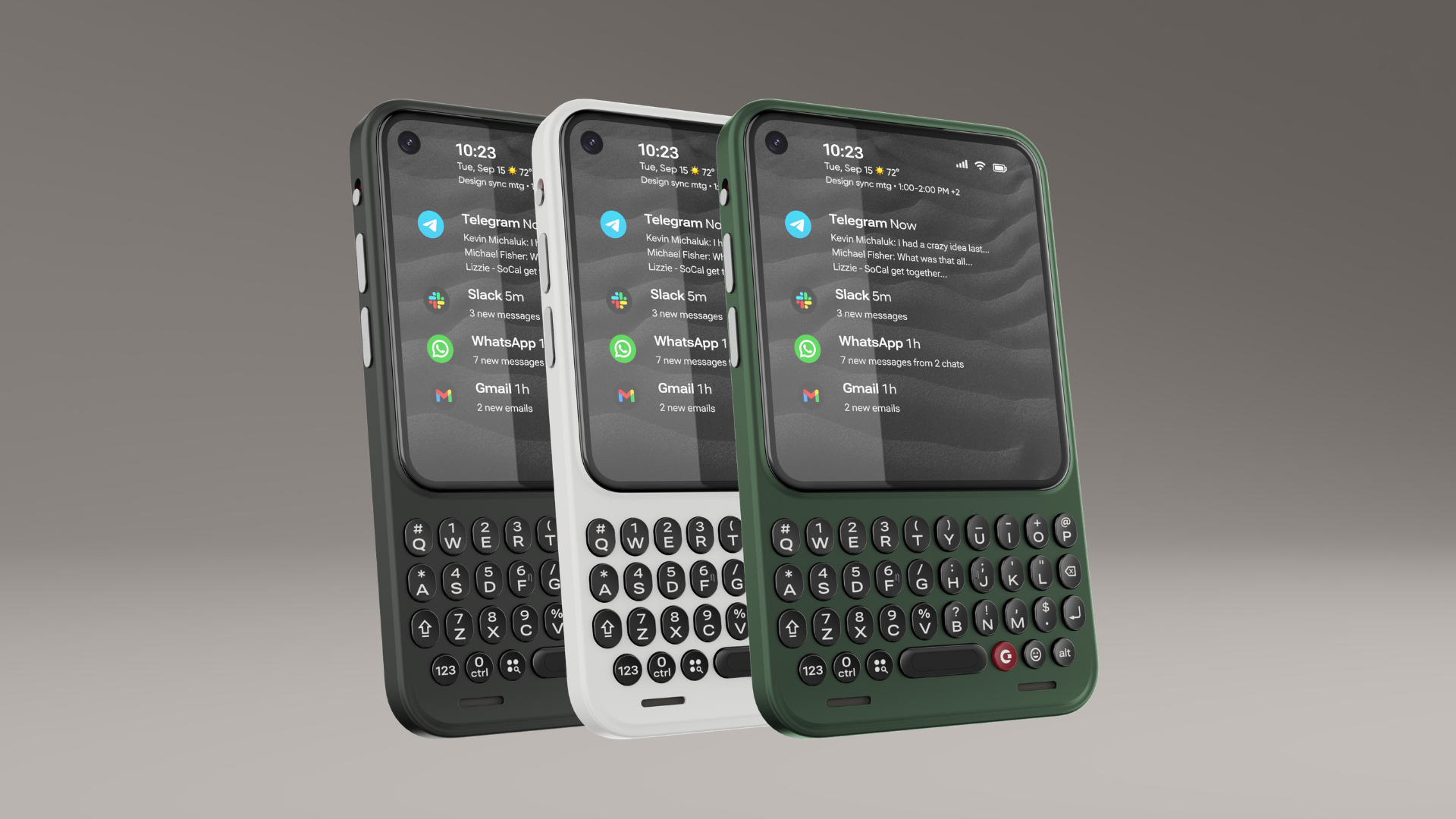 Clicks Communicator Gets Upgraded Specs and Expanded Ecosystem Clicks Communicator is available to order in three stunning color combinations: Onyx, Smoke, and Clover. Each Communicator ships with a color-coordinated Charging Cover.