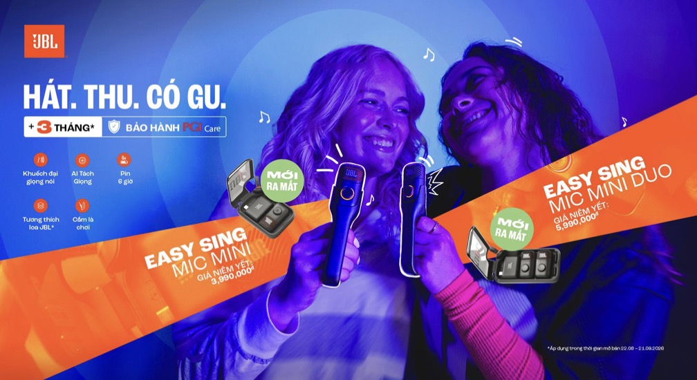 JBL EasySing Mic Mini: Micro không dây nhỏ gọn cho karaoke và sáng tạo nội dung