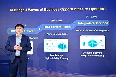 Huawei đề xuất OTN thế hệ mới cho mạng toàn quang lấy AIDC làm trọng tâm Gavin Gu delivers a speech at the summit