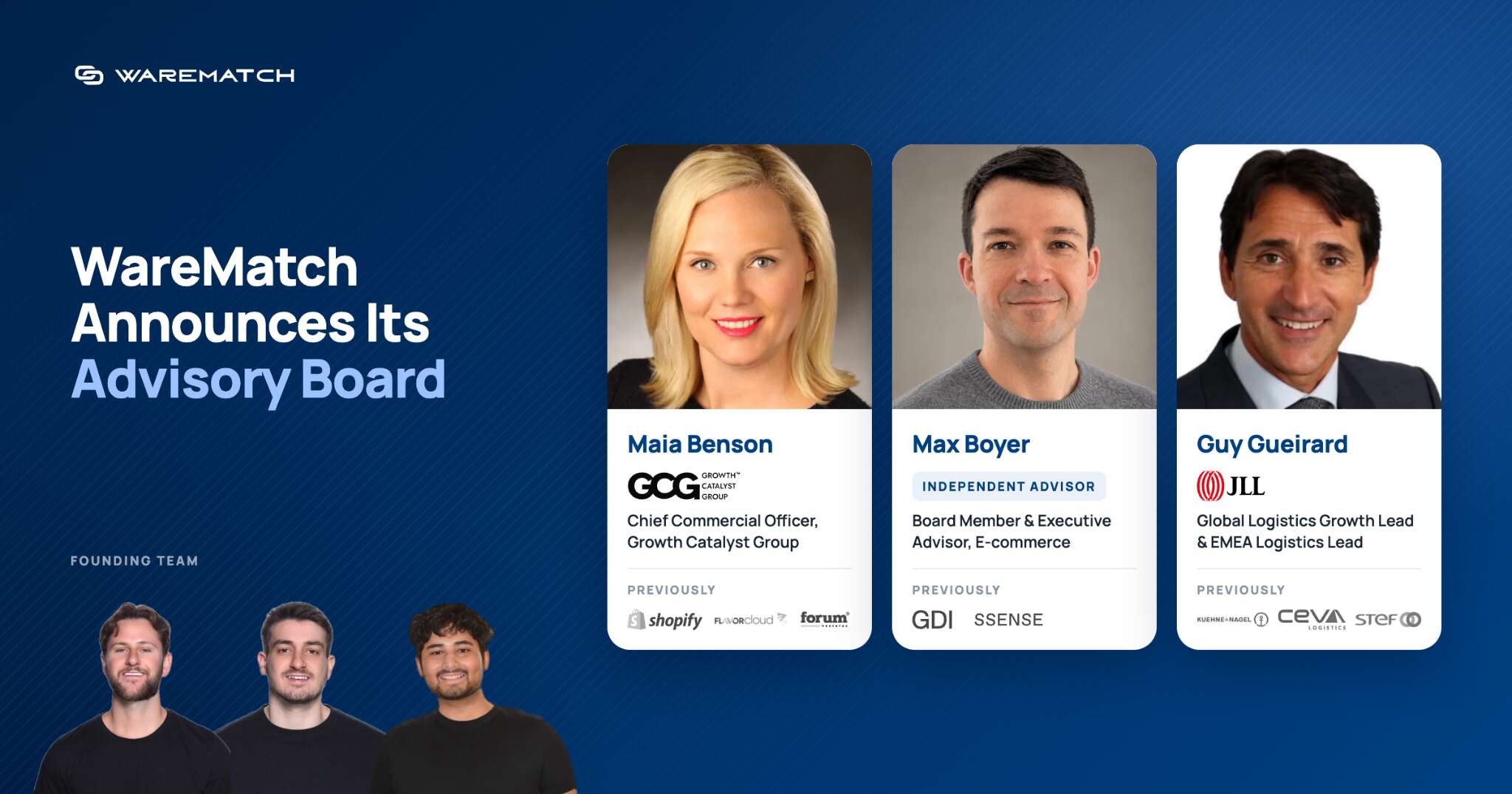 Shopify’s former Global Head of Shipping & Fulfillment, Maia Benson, JLL’s current Global Logistics Growth Lead for EMEA and APAC, Guy Gueirard, and G