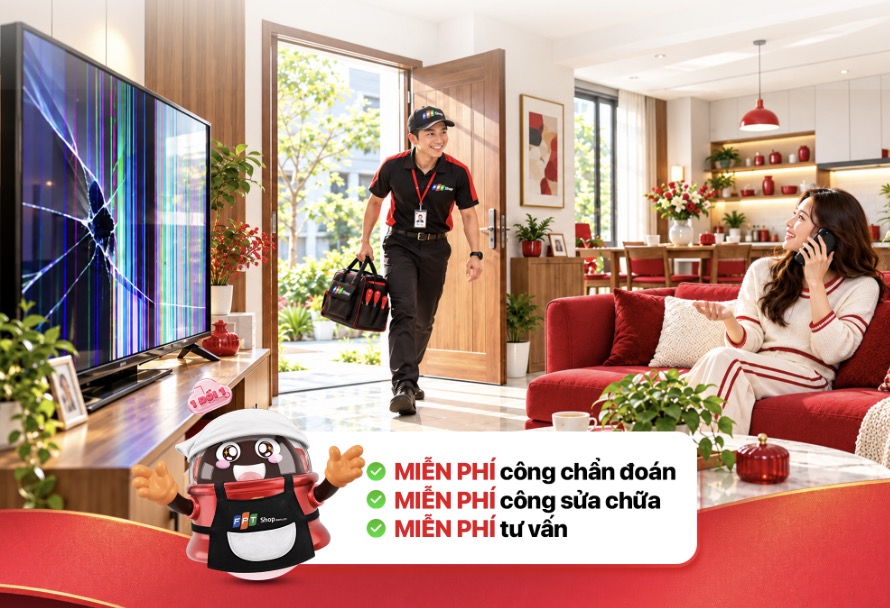 FPT Shop miễn phí công chẩn đoán và sửa chữa điện máy, gia dụng