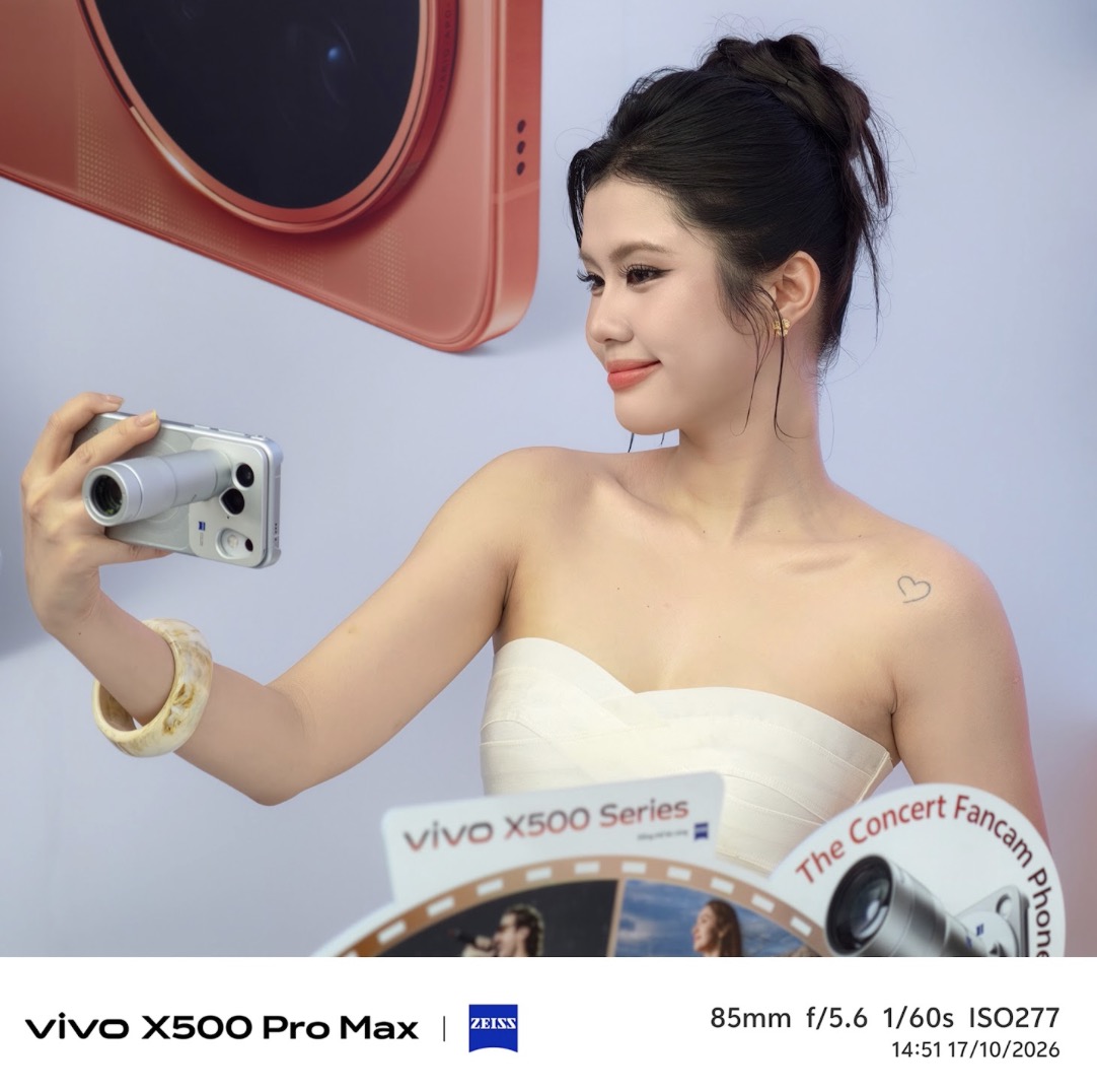 Trải nghiệm vivo X500 Series tại Anh Trai Vượt Ngàn Chông Gai 2026: Tối ưu khả năng quay fancam TechTimes Vietnam vivo X500 Pro Max khai thác camera tele độ phân giải cao và công nghệ chống rung để hỗ trợ ghi lại khoảnh khắc sân khấu từ xa.